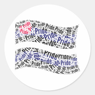STICKER ROND MOTIF DE MOT DE DRAPEAU EN CUIR