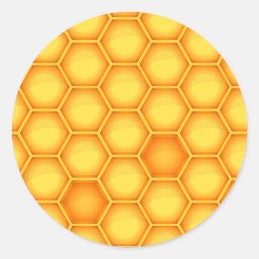 Sticker Rond Motif de nid d'abeille jaune (Devant)