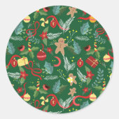 Sticker Rond Motif de Noël 5 (Devant)