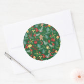 Sticker Rond Motif de Noël 5 (Enveloppe)