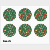 Sticker Rond Motif de Noël 5 (Feuille)