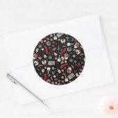 Sticker Rond Motif de Noël Dark Hygge (Enveloppe)