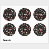 Sticker Rond Motif de Noël Dark Hygge (Feuille)