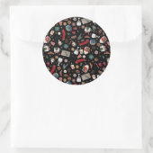 Sticker Rond Motif de Noël Dark Hygge (Sac)