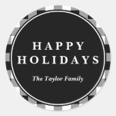 Sticker Rond Motif de Noël de Buffalo Noir (Devant)