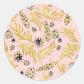 Sticker Rond Motif de Noël, Pine Snow 4 (Devant)