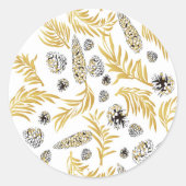 Sticker Rond Motif de Noël, Pine Snow 5 (Devant)