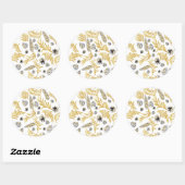 Sticker Rond Motif de Noël, Pine Snow 5 (Feuille)