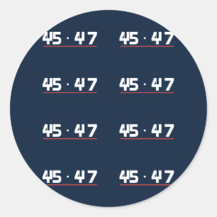 Sticker Rond Motif de numéro répétitif 45 47 Navy