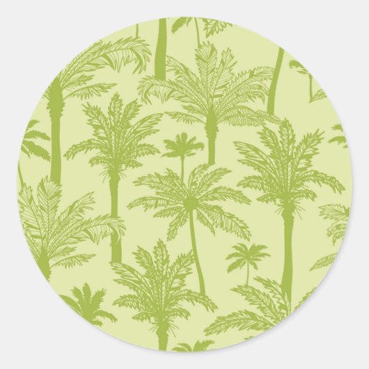 Sticker Rond Motif de palmiers verts (Devant)