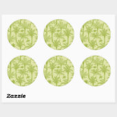 Sticker Rond Motif de palmiers verts (Feuille)