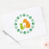 Sticker Rond Motif de pattes d'animal mignonnes (Enveloppe)