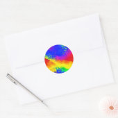Sticker Rond Motif de peinture coloré arc-en-ciel (Enveloppe)