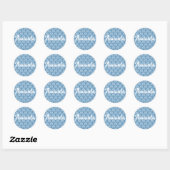 Sticker Rond Motif de pétoncle bleu (Feuille)
