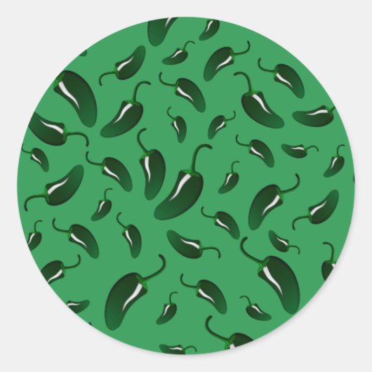 Sticker Rond Motif de piments jalapeno verts (Devant)