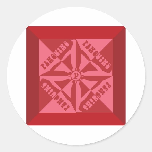 Sticker Rond Motif de pingouin (Devant)