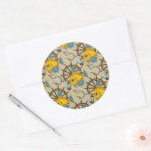 Sticker Rond Motif de poisson du capitaine de mer (Enveloppe)