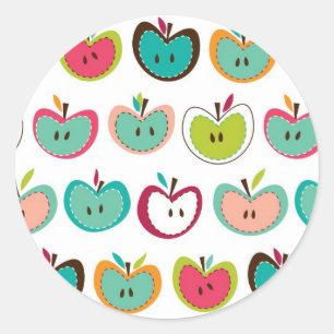 Sticker Rond Motif de pomme mignon