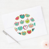 Sticker Rond Motif de pomme mignon (Enveloppe)