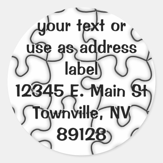 Sticker Rond Motif de puzzle (Ajouter Votre Image) (Devant)