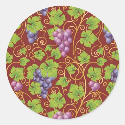 Sticker Rond Motif de raisins (Devant)