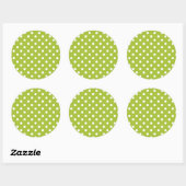 Sticker Rond Motif de ressort avec le pois blanc (Feuille)