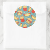 Sticker Rond Motif de restauration rapide 3 (Sac)