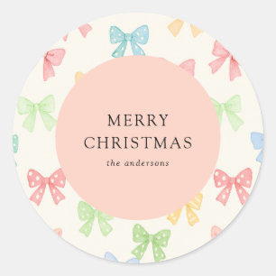 Sticker Rond Motif de ruban coloré mignon pour les fêtes