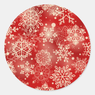 Sticker Rond Motif de snowflakes