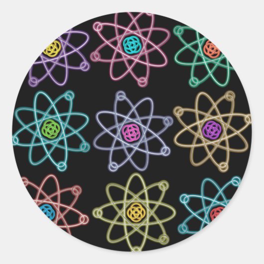 Sticker Rond Motif de structure atomique Science (Devant)
