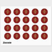 Sticker Rond Motif de tapis persan (Feuille)