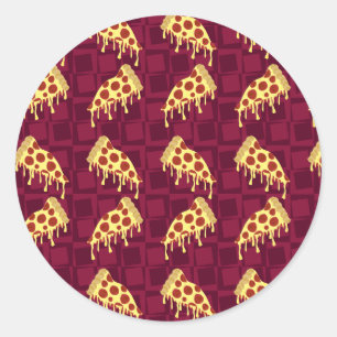 Sticker Rond Motif de tarte de pizza