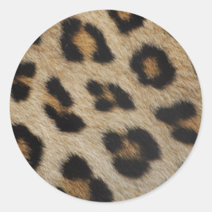 Sticker Rond Motif de texture de fourrure de léopard