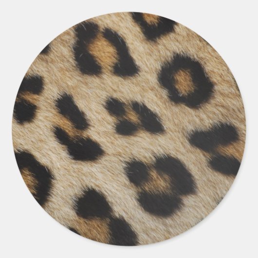 Sticker Rond Motif de texture de fourrure de léopard (Devant)