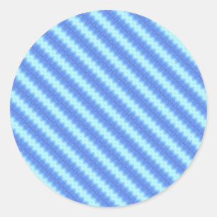 Sticker Rond Motif de texture de la bande de tricot bleu Aqua
