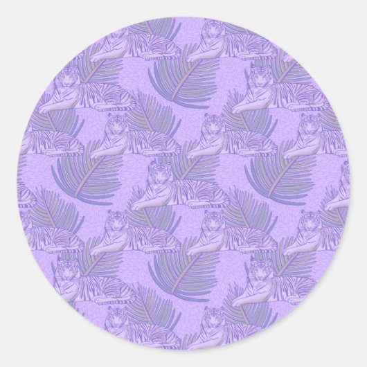 Sticker Rond Motif de tigre violet (Devant)