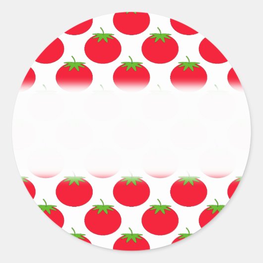 Sticker Rond Motif de tomate rouge. (Devant)