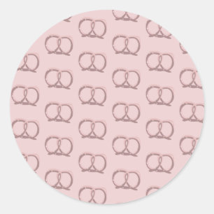 Sticker Rond Motif de torsade de bretzel salé pour fête 