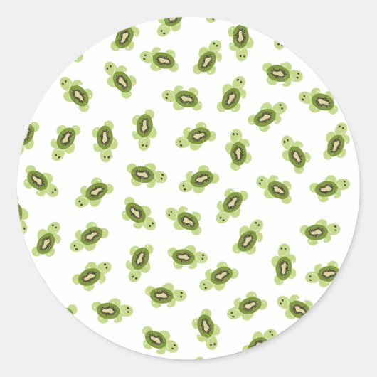 Sticker Rond Motif de tortue mignonne (Devant)
