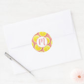 Sticker Rond Motif de tranches de citron d'été (Enveloppe)