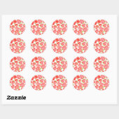 Sticker Rond Motif de tranches de fraise d'aquarelle (Feuille)