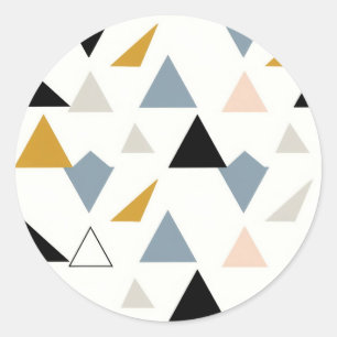 Sticker Rond Motif de triangles géométriques modernes