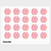 Sticker Rond Motif de typographie AMOUR pour la Saint-Valentin  (Feuille)