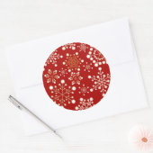Sticker Rond Motif de vacances Red et Gold (Enveloppe)