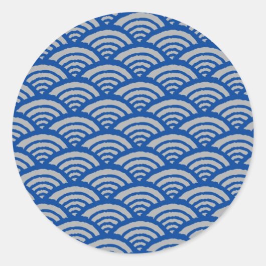 Sticker Rond Motif de vague japonais (Devant)