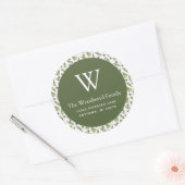 Sticker Rond Motif de verdure de Noël Adresse (Enveloppe)