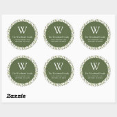 Sticker Rond Motif de verdure de Noël Adresse (Feuille)