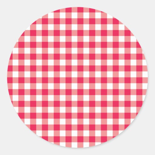 Sticker Rond Motif de vérification En vichy pays rouge (Devant)