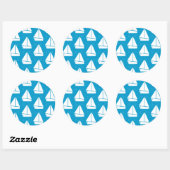 Sticker Rond Motif de voilier bleu clair (Feuille)