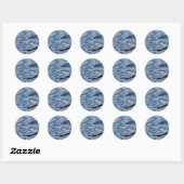 Sticker Rond motif d'eau bleu cool (Feuille)